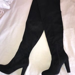 Over the knee black boots